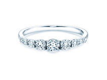 Anillo de compromiso 9 Diamonds en platino 950/- con diamantes 0,27ct G/SI