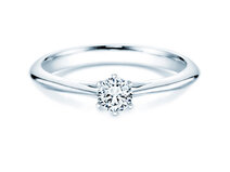Anillo de compromiso Heaven 6 en 14K oro blanco con diamante 0,30ct G/SI