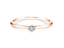 Anillo de compromiso Classic Petite en 14K oro rosa con diamante 0,07ct G/SI