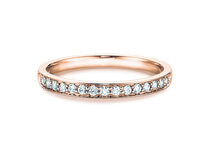 Anillo de compromiso Alliance-/Eternityring en 14K oro rosa con diamantes 0,125ct G/SI
