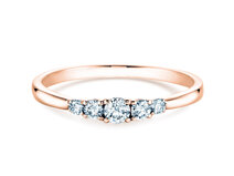 Anillo de compromiso 5 Diamonds en 18K oro rosa con diamantes 0,15ct G/SI