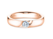 Anillo de compromiso Italic en 14K oro rosa con diamante 0,05ct G/SI