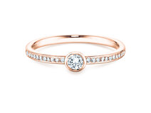 Anillo de compromiso Eternal Pavé en 18K oro rosa con diamantes 0,21ct G/SI