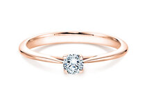 Anillo de compromiso Delight en 18K oro rosa con diamante 0,05ct G/SI