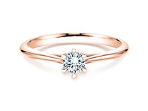 Anillo de compromiso Heaven 6 en 18K oro rosa con diamante 0,05ct G/SI