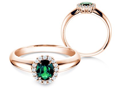 Anillo de compromiso Windsor en 9K oro rosa