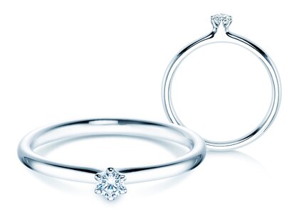 Anillo de compromiso Classic 6 en plata 925/- con diamante 0,07ct H/SI