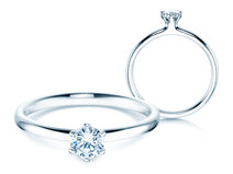 Anillo de compromiso Classic 6 en 14K oro blanco con diamante 0,30ct G/SI