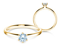 Anillo de compromiso Classic 6 en 14K oro amarillo con diamante 0,30ct G/SI