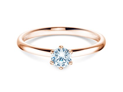 Anillo de compromiso Classic 6 en 18K oro rosa con diamante 0,30ct H/SI