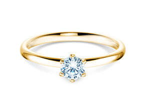 Anillo de compromiso Classic 6 en 14K oro amarillo con diamante 0,30ct H/SI