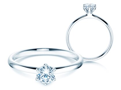 Anillo de compromiso Classic 6 en platino 950/- con diamante 0,40ct G/SI