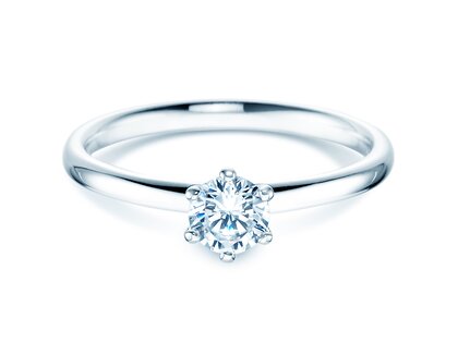 Anillo de compromiso Classic 6 en 14K oro blanco con diamante 0,40ct G/SI