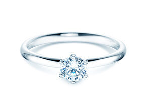 Anillo de compromiso Classic 6 en 14K oro blanco con diamante 0,40ct G/SI