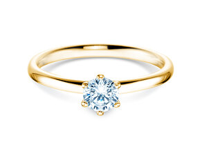 Anillo de compromiso Classic 6 en 14K oro amarillo con diamante 0,40ct H/SI