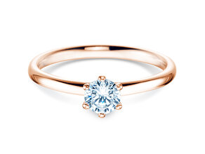 Anillo de compromiso Classic 6 en 18K oro rosa con diamante 0,40ct H/SI