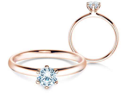 Anillo de compromiso Classic 6 en 9K oro blanco con diamante 0,50ct H/SI
