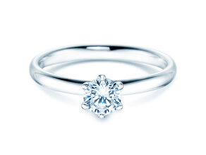Anillo de compromiso Classic 6 en 18K oro blanco con diamante 0,50ct D/IF