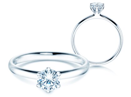 Anillo de compromiso Classic 6 en 9K oro blanco con diamante 0,60ct G/SI