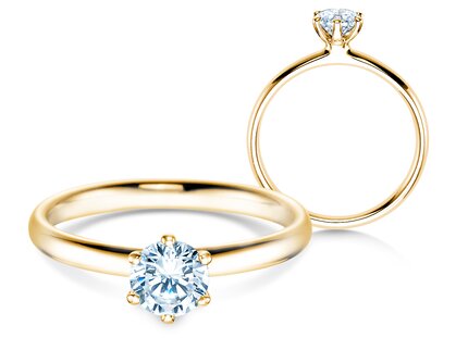 Anillo de compromiso Classic 6 en 14K oro amarillo con diamante 0,60ct G/SI