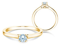Anillo de compromiso Romance en 14K oro amarillo con diamante 0,25ct G/SI