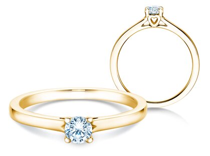 Anillo de compromiso Romance en 9K oro amarillo con diamante 0,25ct H/SI