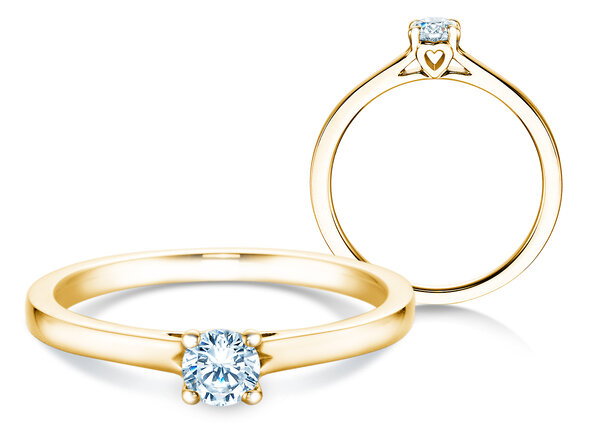 Anillo de compromiso Romance en 9K oro amarillo con diamante 0,25ct G/SI