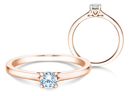 Anillo de compromiso Romance en 9K oro rosa con diamante 0,25ct H/SI