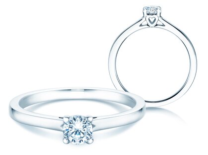 Anillo de compromiso Romance en 14K oro blanco con diamante 0,30ct G/SI