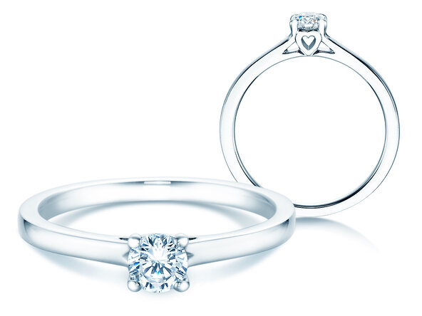 Anillo de compromiso Romance en 14K oro blanco con diamante 0,30ct G/SI