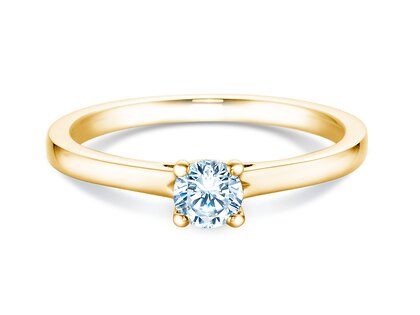 Anillo de compromiso Romance en 14K oro amarillo con diamante 0,30ct H/SI