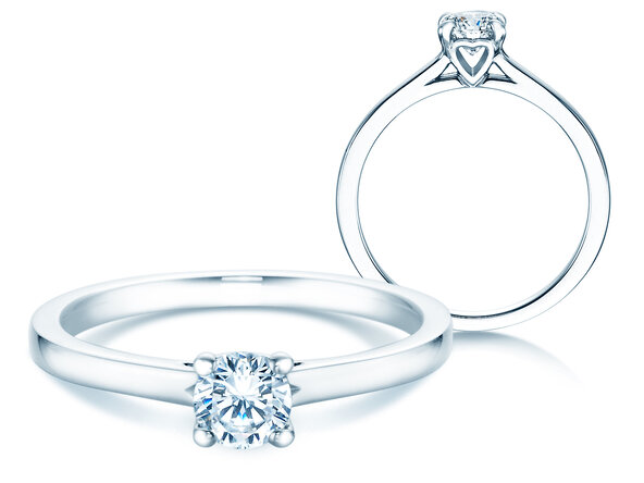 Anillo de compromiso Romance en 14K oro blanco con diamante 0,40ct H/SI
