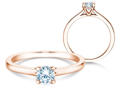 Anillo de compromiso Romance en oro rosa