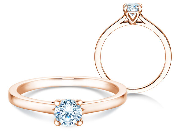 Anillo de compromiso Romance en 14K oro rosa con diamante 0,40ct G/SI