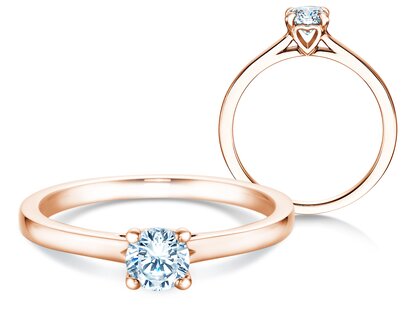 Anillo de compromiso Romance en 14K oro rosa con diamante 0,40ct G/SI