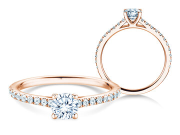 Anillo con piedra de nacimiento Pure Colour abril en 9K oro blanco con diamante 0,50ct y diamantes 0,26ct