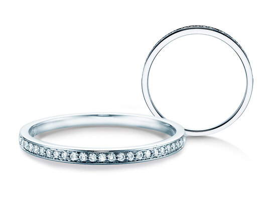 Anillo de compromiso Alliance-/Eternity en 9K oro blanco con diamantes 0,125ct G/SI