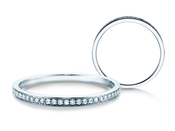 Anillo de compromiso Alliance-/Eternityring en 18K oro blanco con diamantes 0,125ct G/SI