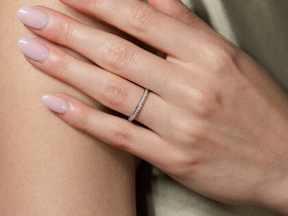 Anillo de compromiso Alliance-/Eternityring en 14K oro amarillo con diamantes 0,21ct G/SI