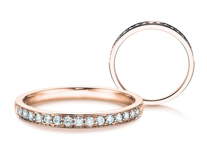 Anillo de compromiso Alliance-/Eternityring en 14K oro rosa con diamantes 0,125ct G/SI