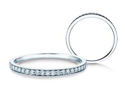 Anillo de compromiso Alliance-/Eternityring en platino 950/- con diamantes 0,21ct G/SI