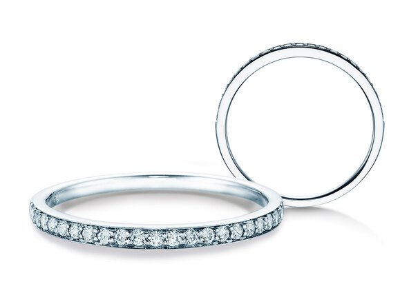 Anillo de compromiso Alliance-/Eternityring en 18K oro blanco con diamantes 0,21ct G/SI