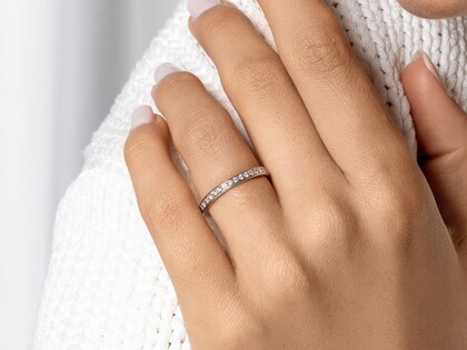 Anillo de compromiso Alliance-/Eternityring en 14K oro amarillo con diamantes 0,30ct G/SI