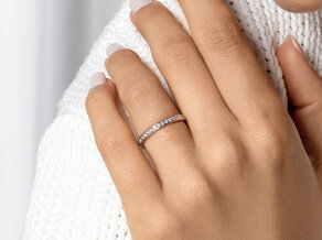 Anillo de compromiso Alliance-/Eternityring en 14K oro amarillo con diamantes 0,30ct G/SI