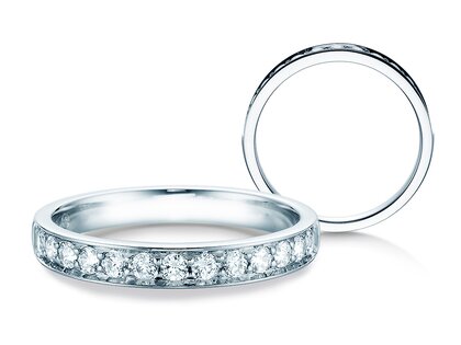 Anillo de compromiso Alliance-/Eternityring en 18K oro blanco con diamantes 0,39ct G/SI