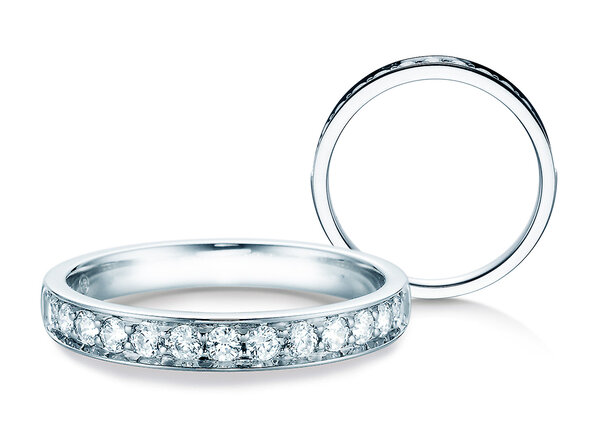 Anillo de compromiso Alliance-/Eternityring en 18K oro blanco con diamantes 0,39ct G/SI
