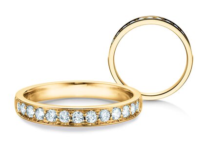 Anillo de compromiso Alliance-/Eternityring en 18K oro amarillo con diamantes 0,39ct G/SI