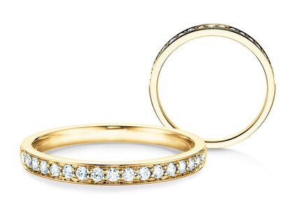 Anillo de compromiso Alliance-/Eternity en 9K oro amarillo con diamantes 0,255ct G/SI