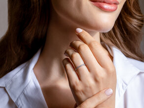 Anillo de compromiso Balance en 14K oro blanco con diamantes 0,38ct G/SI
