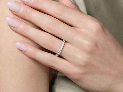 Anillo de compromiso Dawn en 14K oro blanco con diamantes 1,27ct G/SI